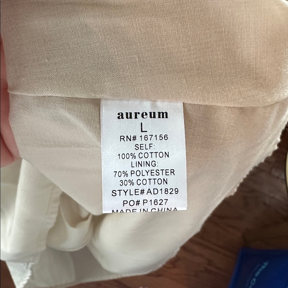 AUREUM Cream Floral Dress with Red Accents like new - Picture 8 of 10